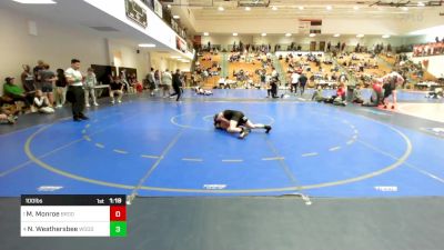 100 lbs Semifinal - Maxwell Monroe, Brookwood Bronco Wrestling Club vs Nick Weathersbee, Woodland Wrestling