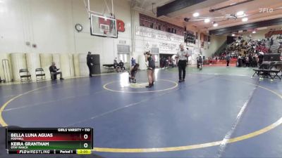 110 lbs Champ. Round 1 - Bella Luna Aguas, Foothill vs Keira Grantham, Otay Ranch