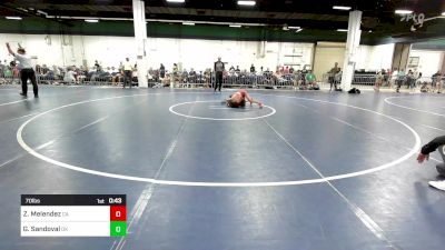 70 lbs Consi Of 8 #1 - Zander Melendez, CA vs Graham Sandoval, OK