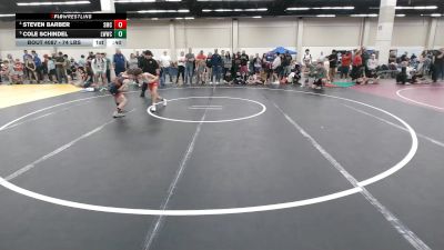 74 lbs Quarters - Cole Schindel, Liberty Warriors Wrestling Club vs Steven Barber, Spartan Mat Club