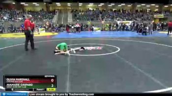 80 lbs Semifinal - Olivia Marshall, Cascade Mat Club vs AvaMarie Gaspard, Sweet Home Mat Club