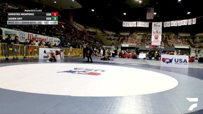 Junior Boys - 132 lbs Champ. Round 2 - Jaden Day, Righetti High School Wrestling vs Orestes Montero, Hollister High School Wrestling