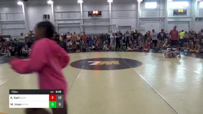 70 lbs Round 2 - Kasen Karl, Backyard Brawlers vs Maddox Iman, WV Wild 2