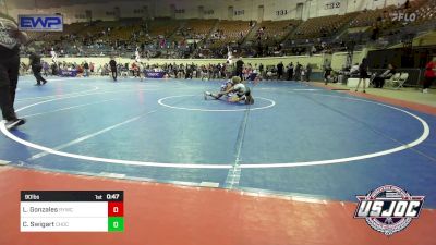 90 lbs Consi Of 4 - Luke Gonzales, Randall Youth Wrestling Club vs Crew Swigart, Choctaw Ironman Youth Wrestling