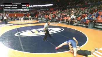 1A 132 lbs Champ. Round 1 - Jayden Sanchez, Braidwood (Reed-Custer) vs Landon Blanton, Sterling (Newman Central Catholic)