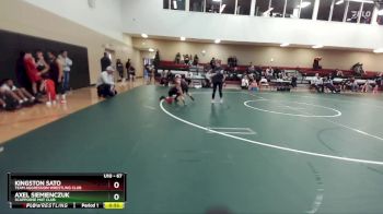 67 lbs 1st Place Match - Kingston Sato, Team Aggression Wrestling Club vs Axel Siemienczuk, Scappoose Mat Club