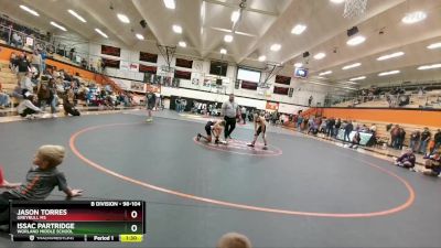 98-104 lbs Round 3 - Issac Partridge, Worland Middle School vs Jason Torres, Greybull MS