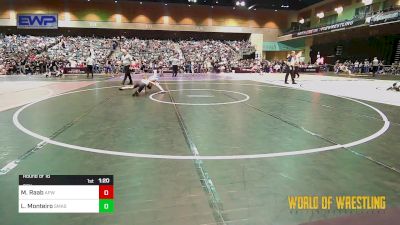 85 lbs Round Of 16 - Maverick Raab, All-Phase Wrestling vs Lane Monteiro, Smash Mouth Wrestling