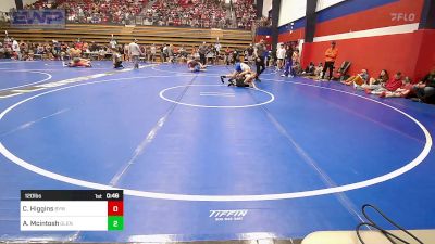 120 lbs Quarterfinal - Caleb Higgins, Bristow Youth Wrestling vs A-TSI-LA `G` Mcintosh, Glenpool Warriors