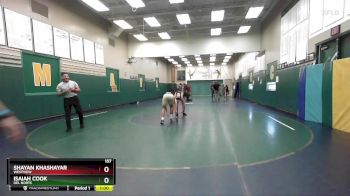 157 lbs Cons. Round 4 - Isaiah Cook, Del Norte vs Shayan Khashayar, Westview