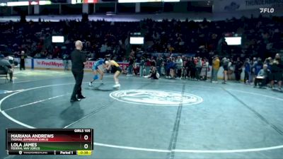 Girls 105 lbs Cons. Round 4 - Mariana Andrews, Thomas Jefferson (Girls) vs Lola James, Federal Way (Girls)