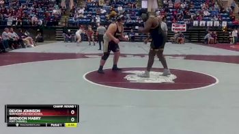 1 - 285 lbs 5th Place Match - Devon Johnson, Northampton High School vs Brendon Mabry, Fort Chiswell