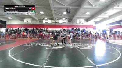 Boys 140 lbs Champ. Round 1 - Finley Nye, UPrep Boys vs Kanoa Brown, Shasta Charter Academy Boys