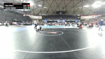 Boys 2A 215 lbs Champ. Round 1 - Max Sivilli, Sequim vs Julian Torres, East Valley (Spokane)