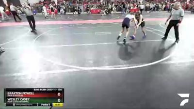130 lbs Cons. Round 3 - Braxton Fowell, Ithaca/Weston vs Wesley Casey, MGM Silver Spartans