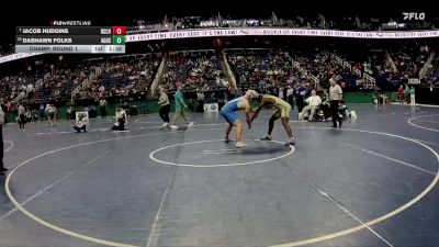 2A 190 lbs Champ. Round 1 - Jacob Hudgins, Rutherfordton-Spindale Central High School vs Dashawn Folks, Ayden-Grifton High School