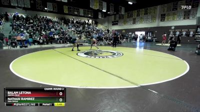 120 lbs Champ. Round 2 - Balam Letona, Santa Cruz vs Nathan Ramirez, San Dimas