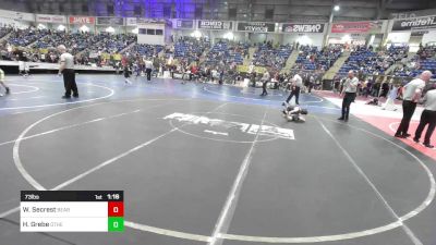 73 lbs Quarterfinal - Wyatt Secrest, Bear Cave vs Hunter Grebe, Other Team