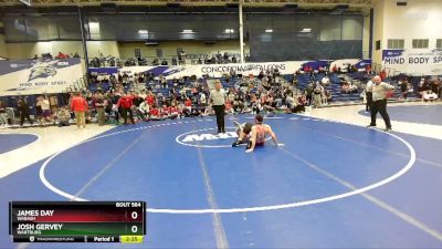 133 lbs 1st Place Match - James Day, Wabash vs Josh Gervey, Wartburg