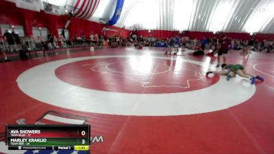 135 lbs Round 2 (6 Team) - Ava Showers, Team Blue vs Marley Kraklio, Team Red