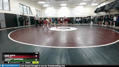 100 lbs Cons. Round 3 - Cerenity Quintana, Worland vs Sage Smith, Star Valley
