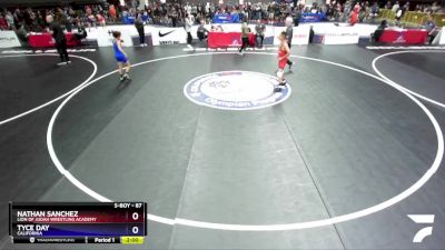 87 lbs Champ. Round 1 - Nathan Sanchez, Lion Of Judah Wrestling Academy vs Tyce Day, California