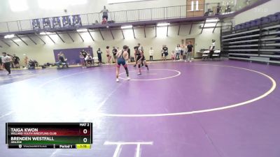 106 lbs Cons. Round 3 - Taiga Kwon, Willard Youth Wrestling Club vs Brenden Westfall, Abilene