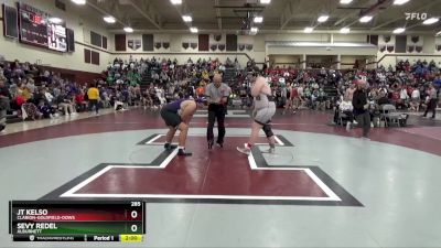 285 lbs Cons. Round 2 - JT Kelso, Clarion-Goldfield-Dows vs Sevy Redel, Alburnett