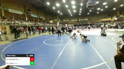 95 lbs Semifinal - Broden Vonholtum, Black Fox vs Brayden Lucier, Bear Cave