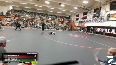 62 lbs Quarterfinal - Cooper Spence, Cody Wrestling Club vs James Frimml, Worland Wrestling Club