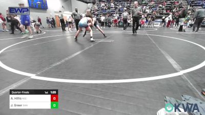 92 lbs Quarterfinal - Aiden Hillis, Norman Grappling Club vs Jett Greer, Shelton Wrestling Academy