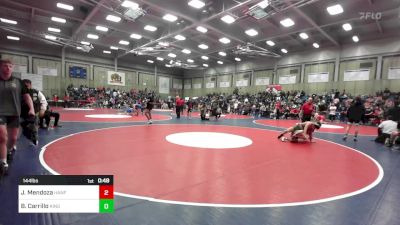 144 lbs Consi Of 32 #1 - Jacob Mendoza, Hanford vs Baelin Carrillo, Kingsburg