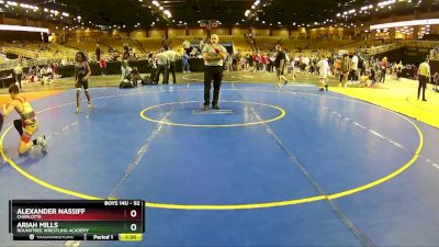 92 lbs Semifinal - Ariah Mills, Roundtree Wrestling Academy vs Alexander Nassiff, Charlotte