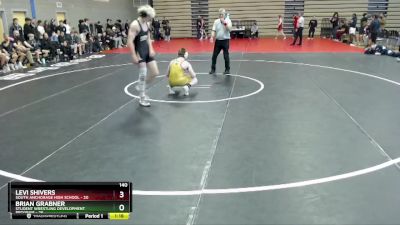 140 lbs Round 7: 3:00pm Sat. - Levi Shivers, South Anchorage High School vs Brian Grabner, Student Wrestling Development Program