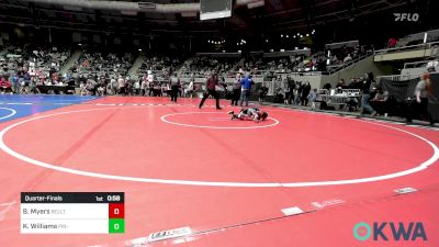 37 lbs Quarterfinal - Baylor Myers, Bridge Creek Youth Wrestling vs Kase Williams, Pin-King All Stars