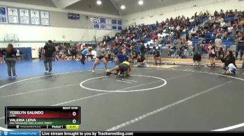 121 lbs Cons. Round 2 - Yoselyn Galindo, Cchs vs Valeria Leiva, San Fernando High School Wrest