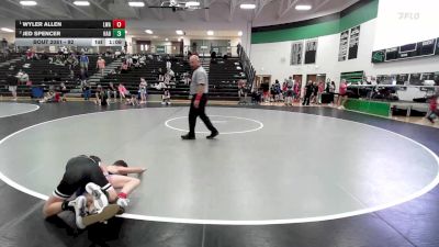 92 lbs 1st Place Match - Wyler Allen, Lions Wrestling Academy vs Jed Spencer, Slyfox Wrestling Academy