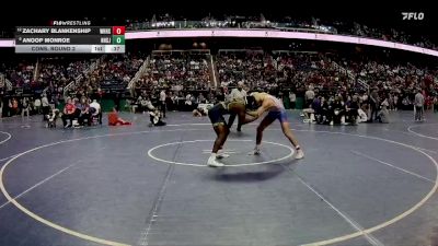 3A 165 lbs Cons. Round 2 - Anoop Monroe, Northside High School (Jacksonville) vs Zachary Blankenship, West Henderson High School