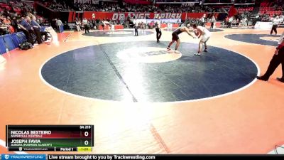 3A 215 lbs Semifinal - Nicolas Besteiro, Naperville (Central) vs Joseph Favia, Aurora (Marmion Academy)