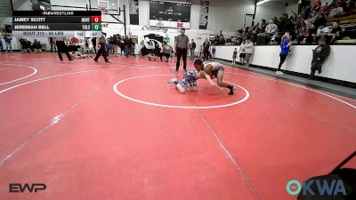 85 lbs Consolation - Jamey Scott, Northeast Take Down Club vs Jeremiah Bell, Tulsa North Mabee Stampede