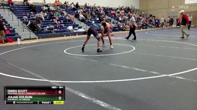 184 lbs Champ. Round 2 - Owen Scott, Treasure Valley Community College vs Julian Holguin, University Of Oregon