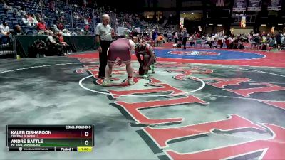 4A-285 lbs Cons. Round 3 - Andre Battle, Mt Zion, Jonesboro vs Kaleb Disharoon, Central (Carroll)