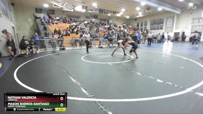 120 lbs Cons. Round 6 - Mason Barros-Santiago, North Torrance vs Nathan Valencia, Cerritos