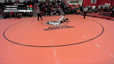 150 lbs Quarterfinal - James Hemmila, Wilmette (LOYOLA) vs Coehn Weber, Joliet (WEST)