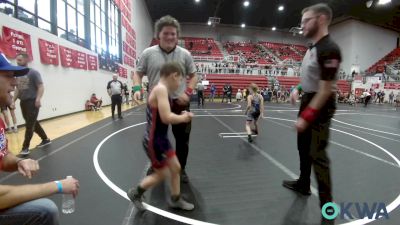 66 lbs Rr Rnd 4 - Arabella Tiffin, Harrah Little League Wrestling vs Jason Rhea Petrie, Chandler Takedown Club