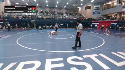 106 lbs 1st Place Match - Kingston Stephens, Dallas Jesuit College Prep School vs Gianni Diaz, Allen