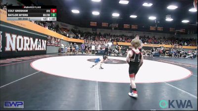 43 lbs Rr Rnd 1 - Colt Gresham, Hinton Takedown Club vs Baylor Myers, Bridge Creek Youth Wrestling