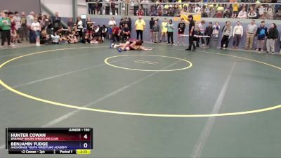 150 lbs Quarterfinal - Benjamin Fudge, Anchorage Youth Wrestling Academy vs Hunter Cowan, Baranof Bruins Wrestling Club