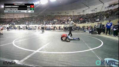 64 lbs Semifinal - Lamario Ramsey, Midwest City Bombers Youth Wrestling Club vs Corbin Thigpen, Choctaw Ironman Youth Wrestling