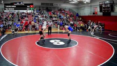 160 lbs Quarterfinal - Caleb Sines, Meyersdale Area Hs vs Eli Bosch, Beaver County Christian School